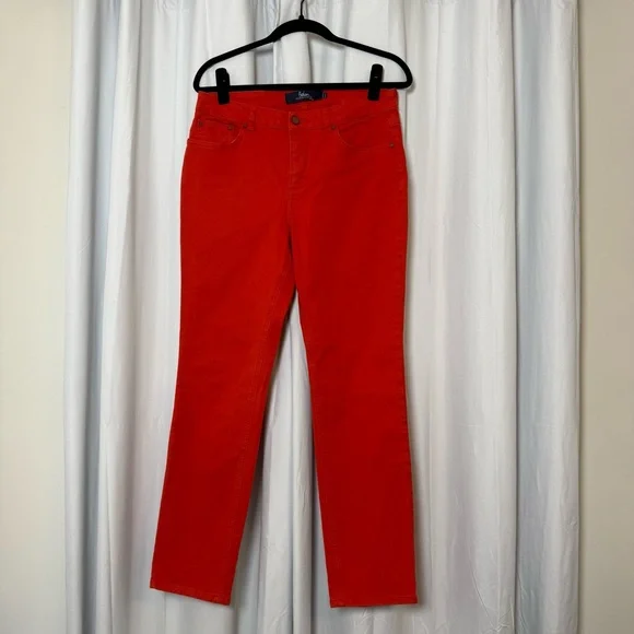 Boden Cambridge Ankle Skimmer Coral Orange Jeans 8L Preppy - Picture 2 of 13